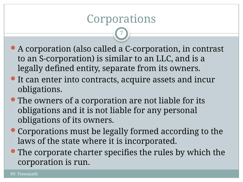 The Corporation and How it Functions P.V. - slide 7 of 48
