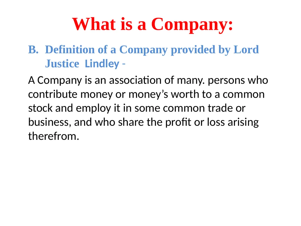 CORPORATE LAW UNIT 1: Characteristics of a Company - slide 3 of 10