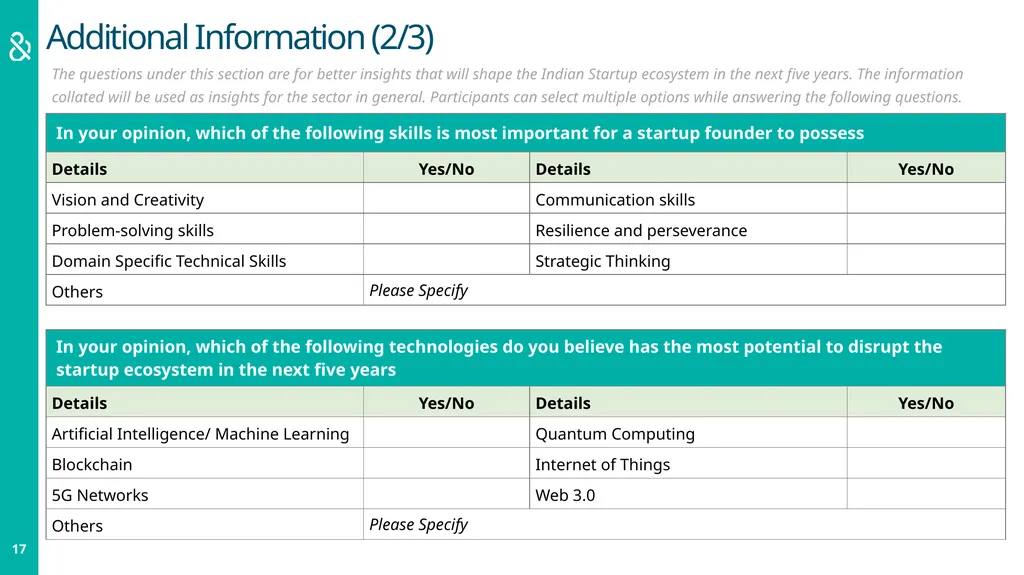 Startup 50: The Trailblazers Nomination Form LEAP - slide 17 of 20