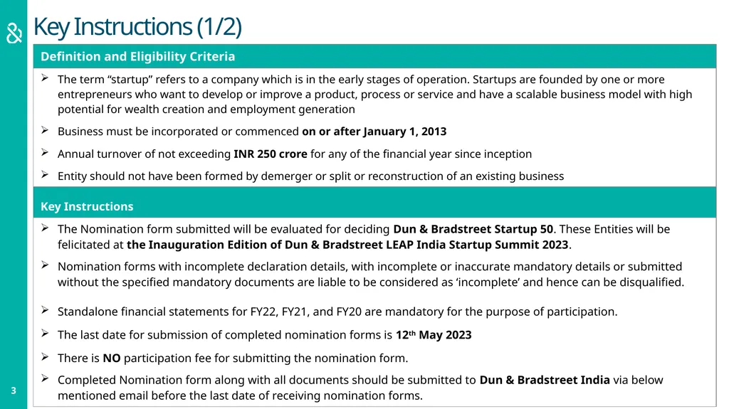 Startup 50: The Trailblazers Nomination Form LEAP - slide 3 of 20