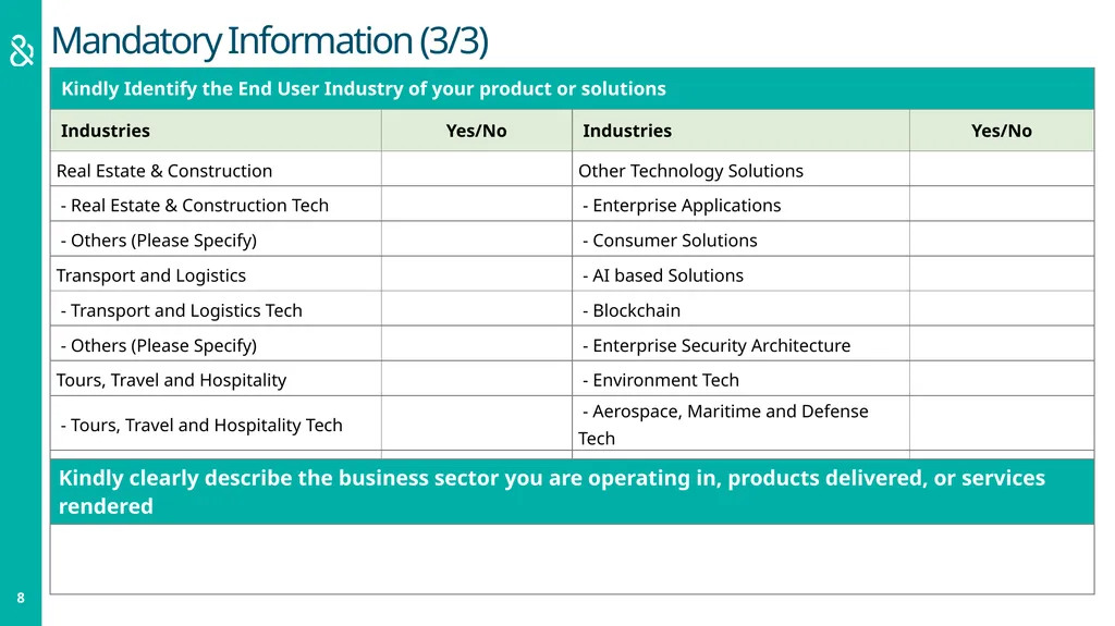 Startup 50: The Trailblazers Nomination Form LEAP - slide 8 of 20