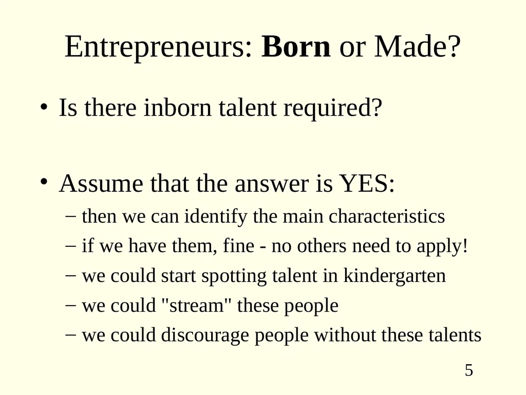 What is an Entrepreneur? ENTREPRENEURSHIP Insane - slide 5 of 15