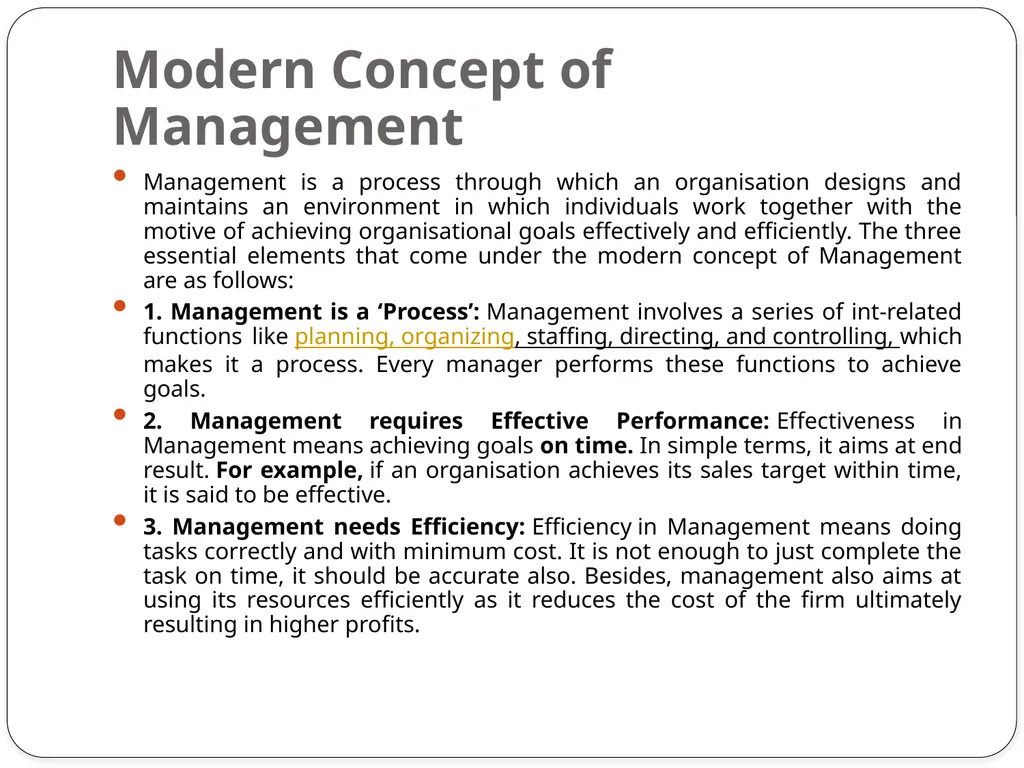 Concept of Management Concept of Management A - slide 3 of 6