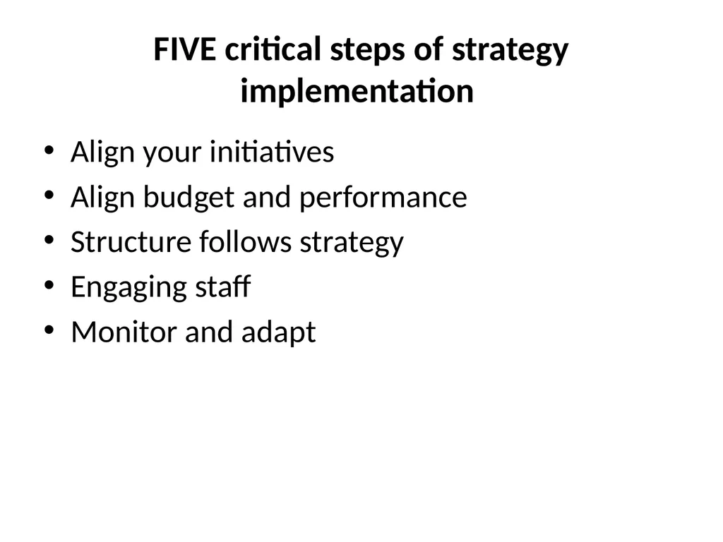 Strategy Implementation and Management control - slide 3 of 16