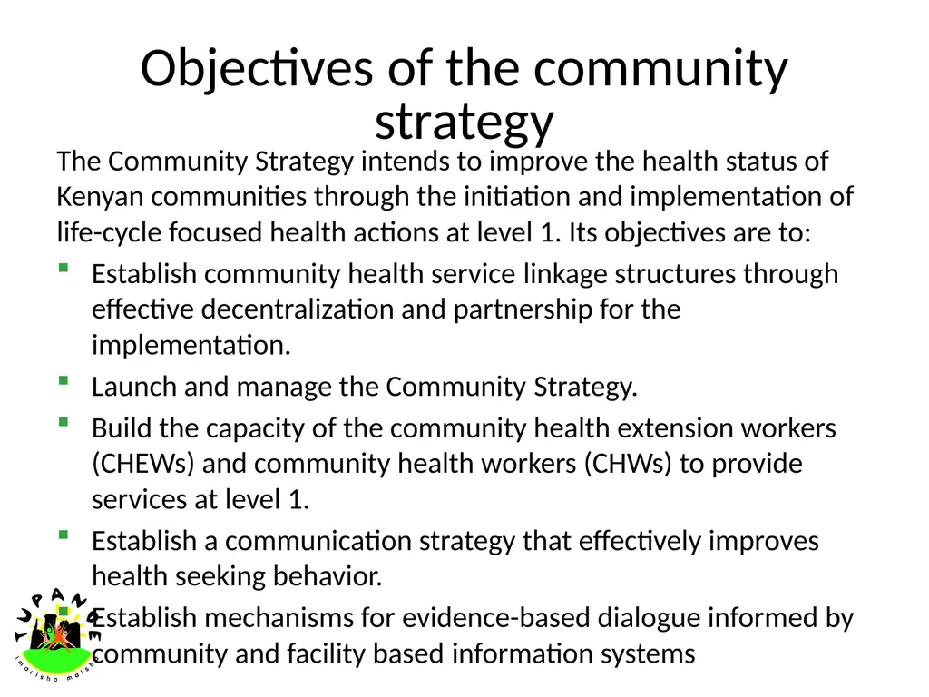 Community Strategy – The Kenya Essential Package - slide 5 of 10
