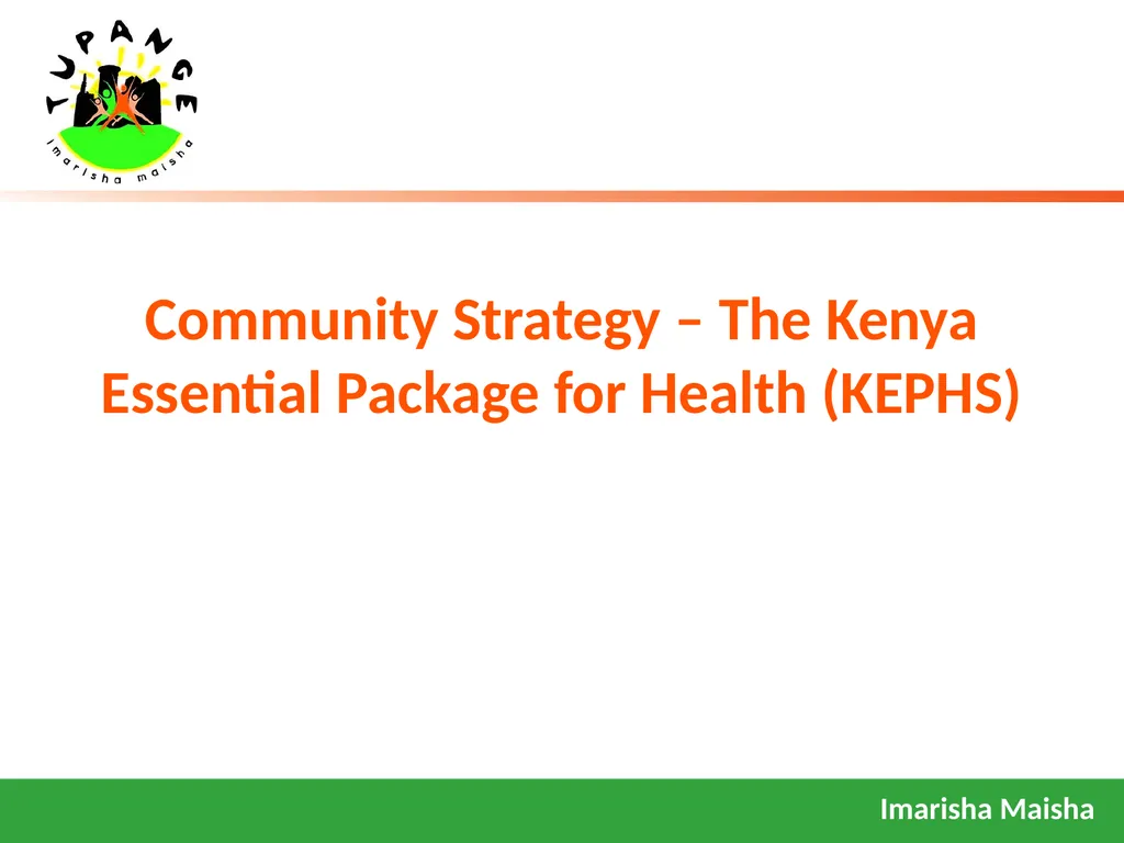 Community Strategy – The Kenya Essential Package