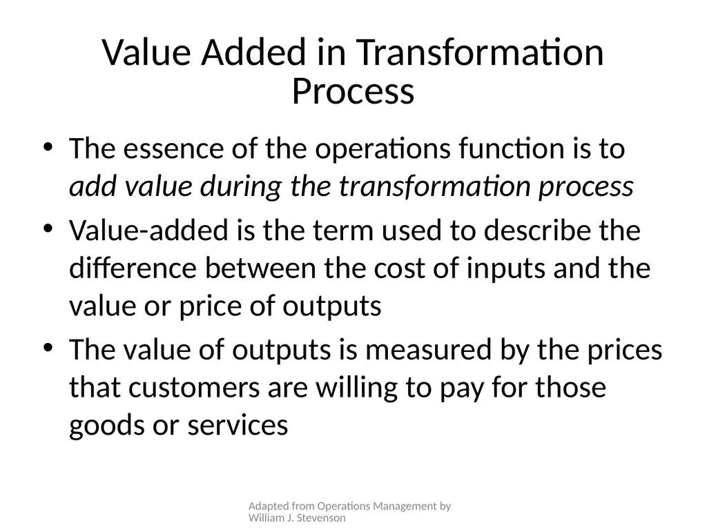 Operations Management Week 01 Adapted from - slide 11 of 19