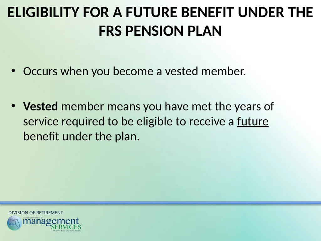 Understanding Your Retirement Benefits Under the - slide 9 of 49