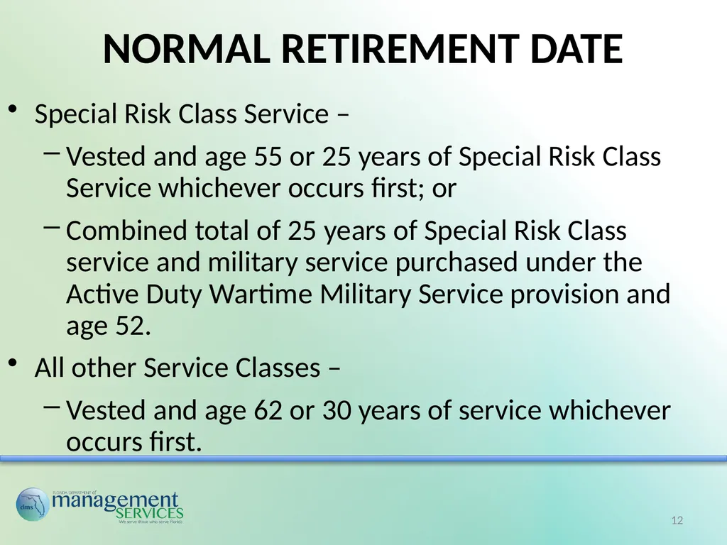 Understanding Your Retirement Benefits Under the - slide 12 of 49