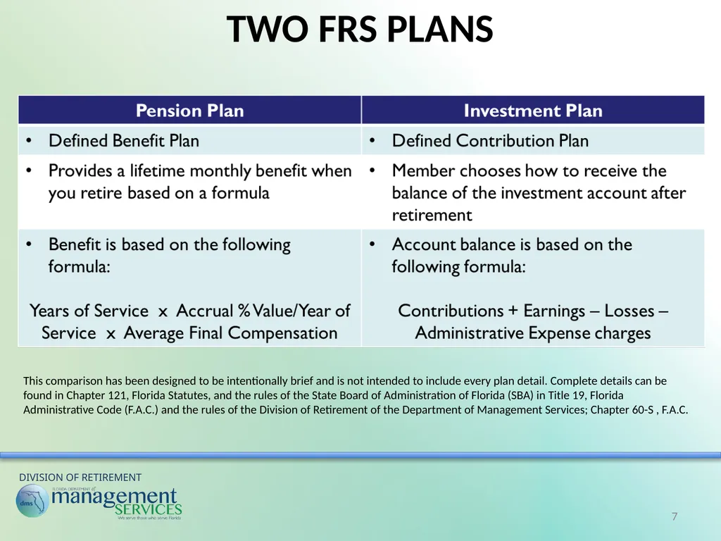 Understanding Your Retirement Benefits Under the - slide 7 of 49