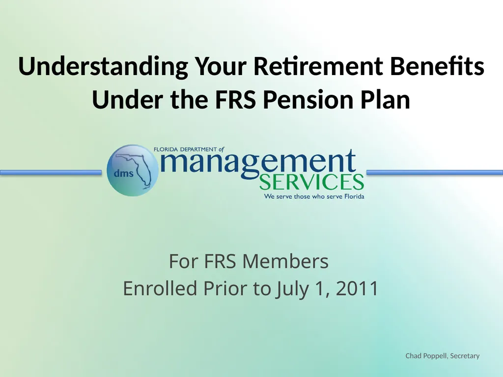 Understanding Your Retirement Benefits Under the - slide 1 of 49