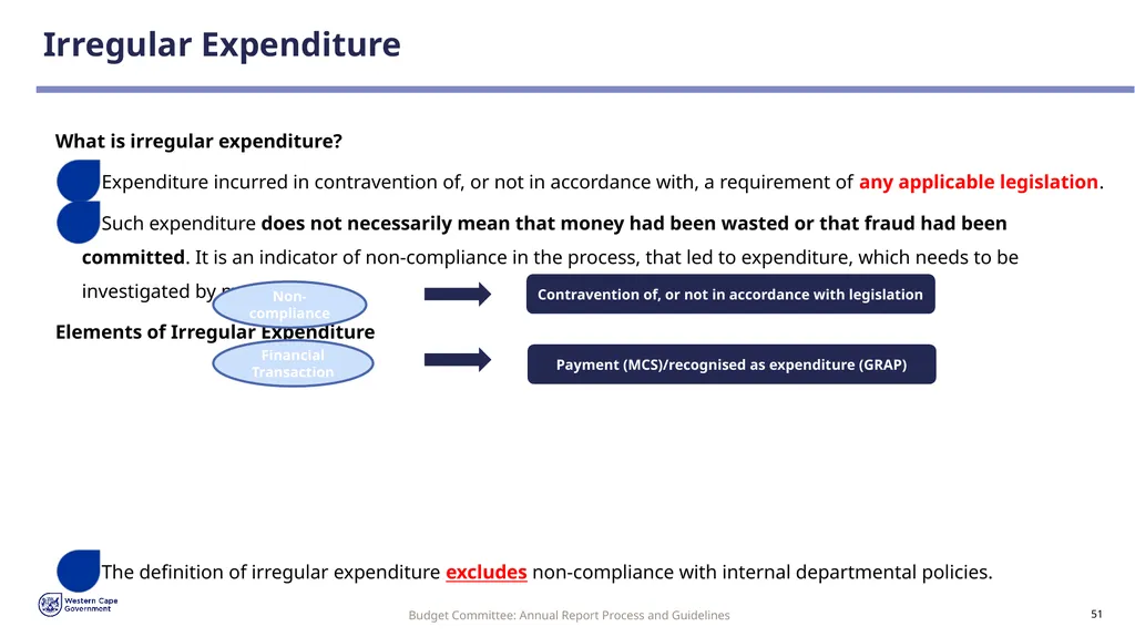 Annual Report Process and Guidelines Budget - slide 51 of 54