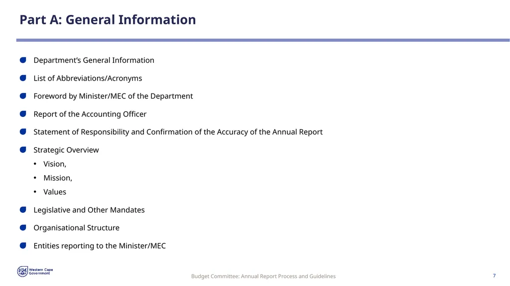 Annual Report Process and Guidelines Budget - slide 7 of 54