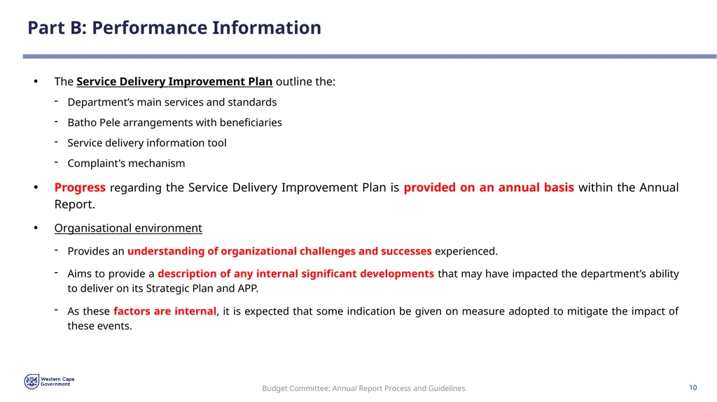 Annual Report Process and Guidelines Budget - slide 10 of 54