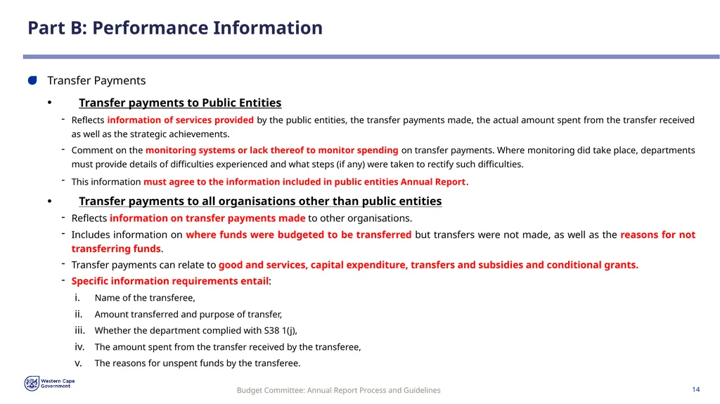 Annual Report Process and Guidelines Budget - slide 14 of 54