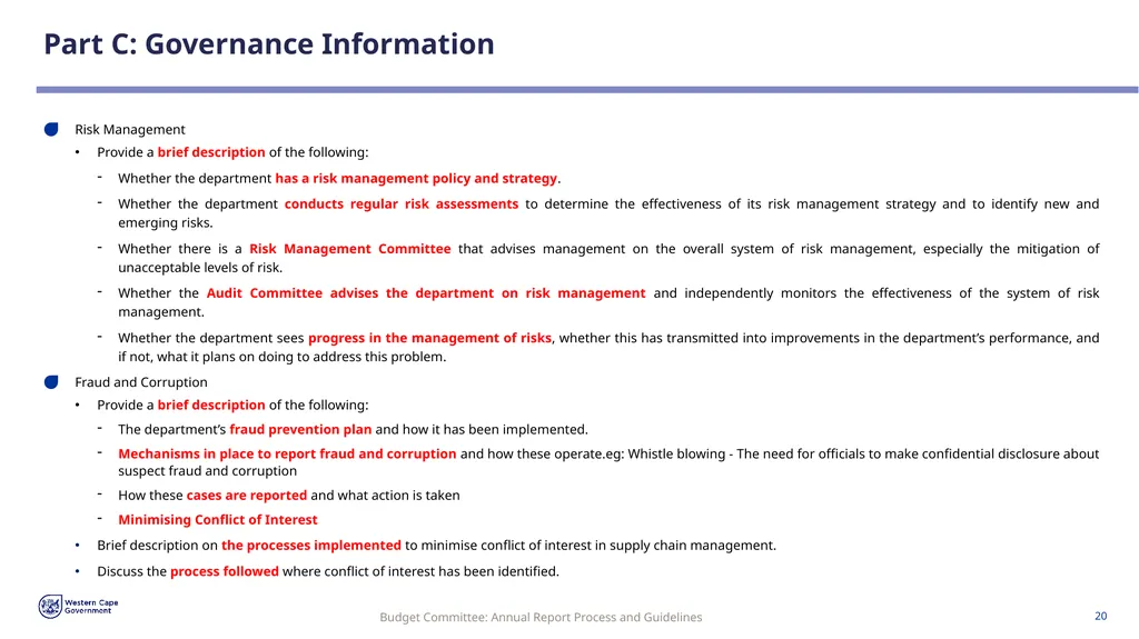 Annual Report Process and Guidelines Budget - slide 20 of 54