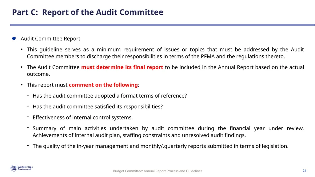 Annual Report Process and Guidelines Budget - slide 24 of 54