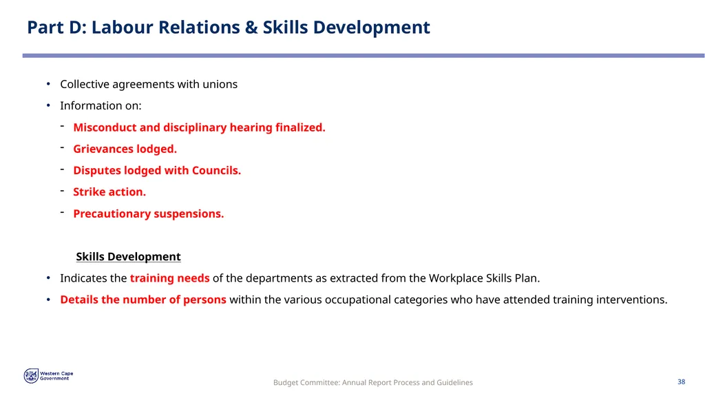 Annual Report Process and Guidelines Budget - slide 38 of 54
