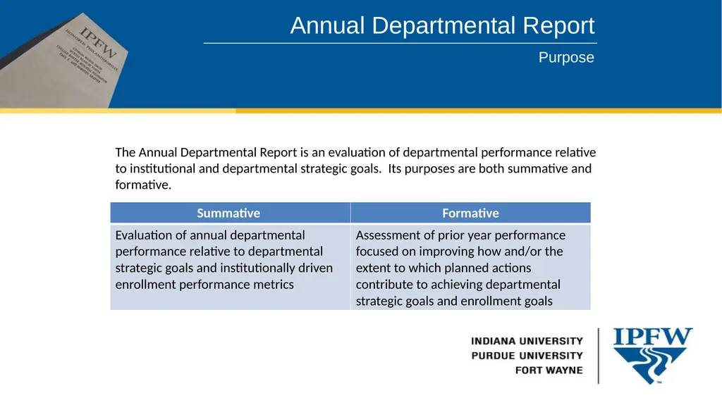 Academic Program Review Annual Departmental Report - slide 4 of 7