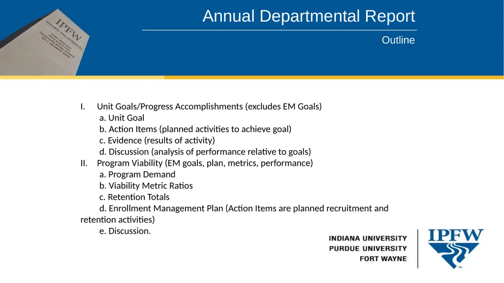 Academic Program Review Annual Departmental Report - slide 5 of 7