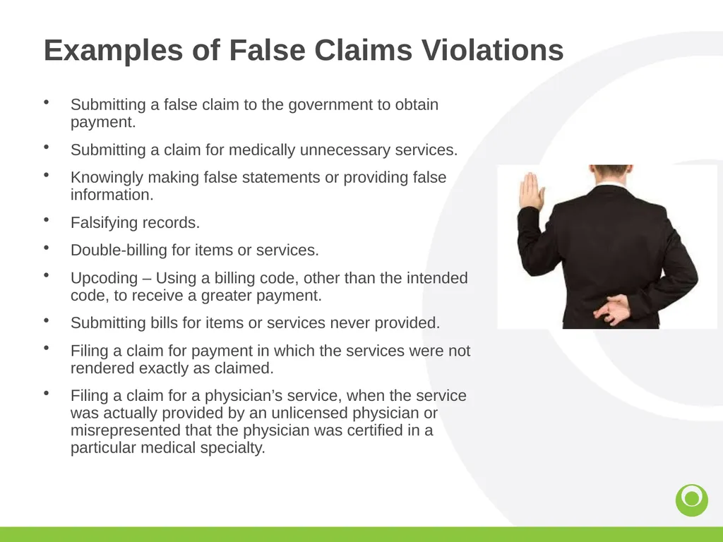 Corporate Compliance What is Compliance Training ? - slide 12 of 30