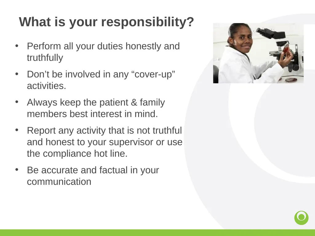 Corporate Compliance What is Compliance Training ? - slide 6 of 30