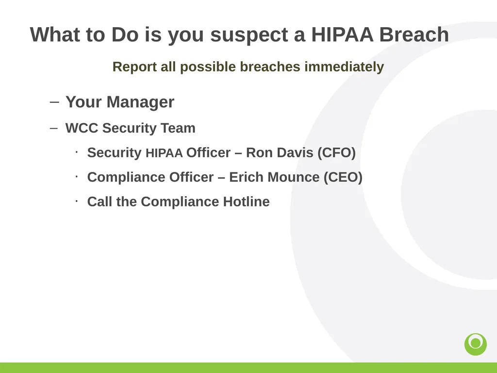 Corporate Compliance What is Compliance Training ? - slide 20 of 30