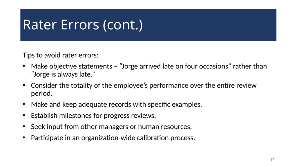 Performance Management Training for Supervisors - slide 17 of 21