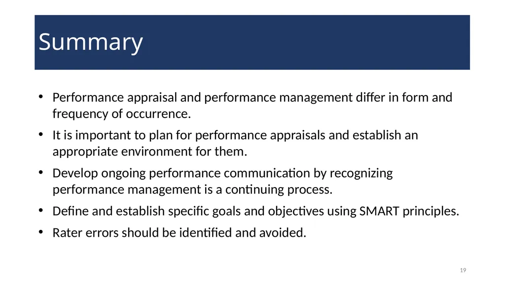 Performance Management Training for Supervisors - slide 19 of 21