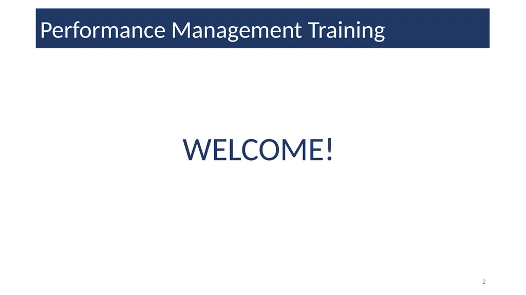 Performance Management Training for Supervisors - slide 2 of 21
