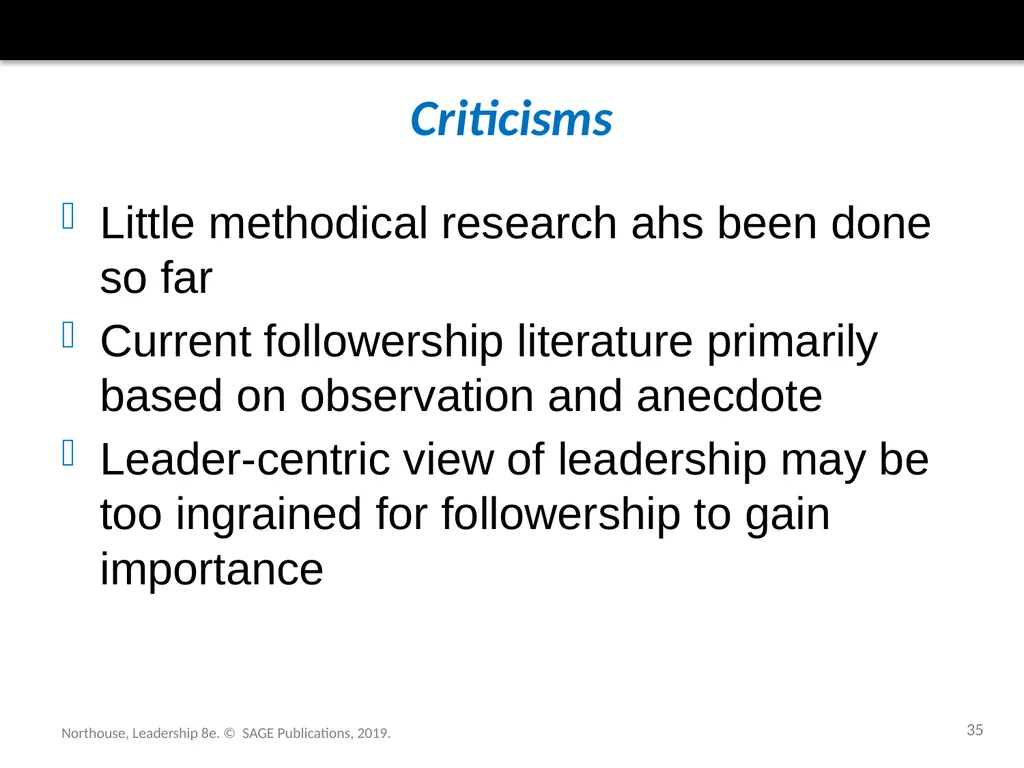 Followership Chapter 12 Northouse, Leadership 8e. - slide 35 of 36