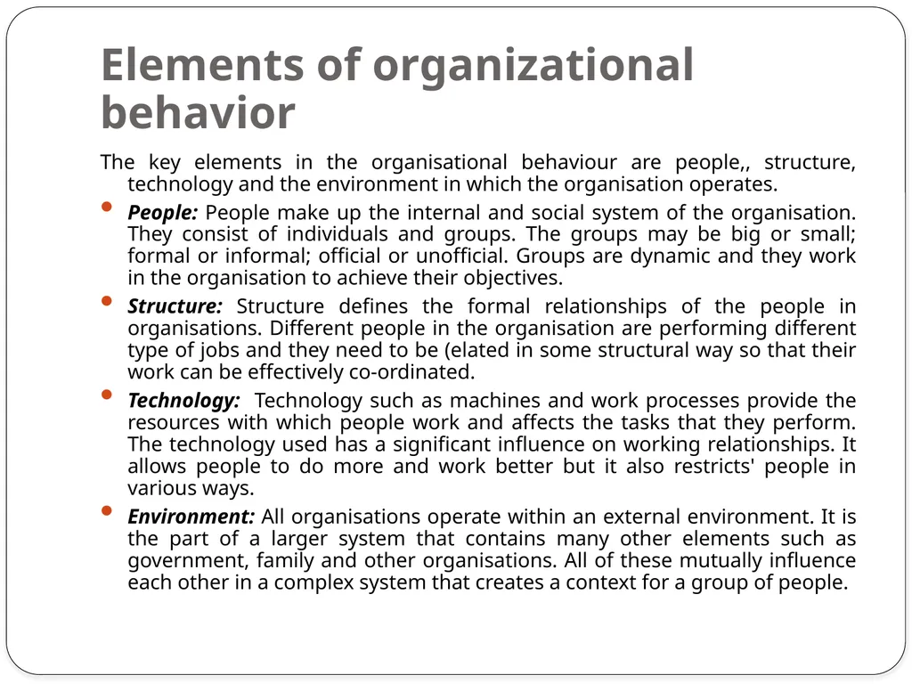 Organisational behaviour Organisational behaviour - slide 4 of 12
