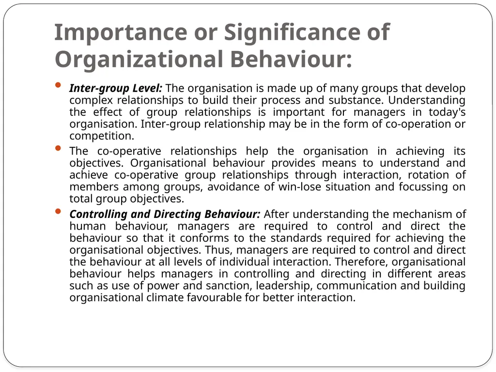Organisational behaviour Organisational behaviour - slide 10 of 12