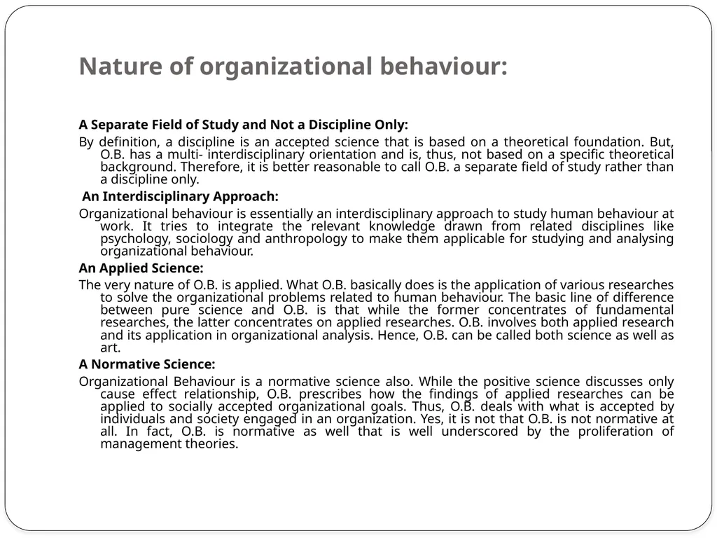 Organisational behaviour Organisational behaviour - slide 5 of 12