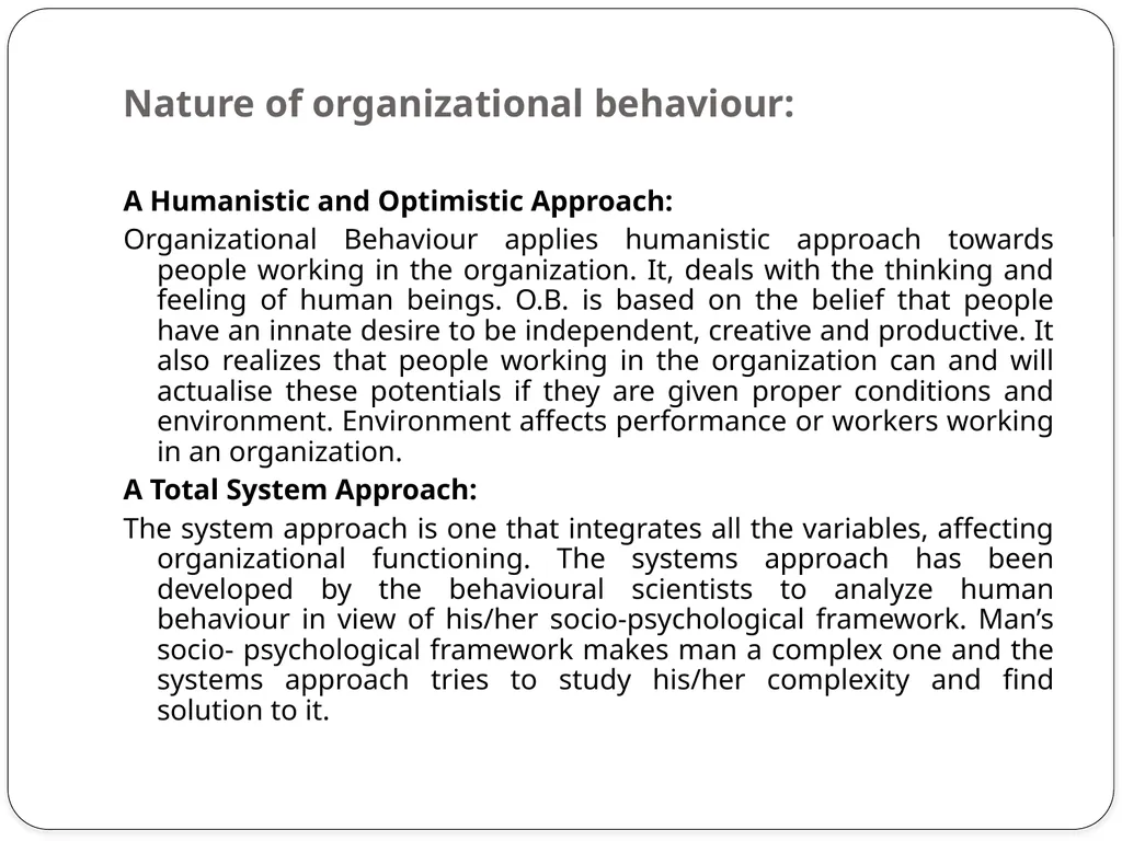 Organisational behaviour Organisational behaviour - slide 6 of 12
