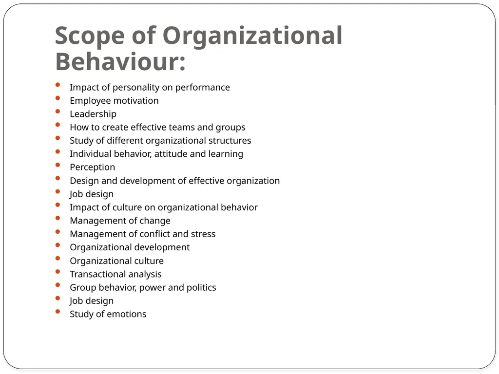 Organisational behaviour Organisational behaviour - slide 7 of 12