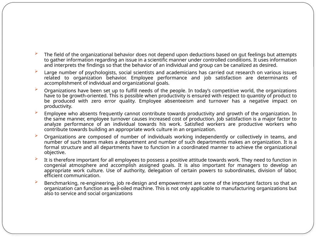 Organisational behaviour Organisational behaviour - slide 8 of 12