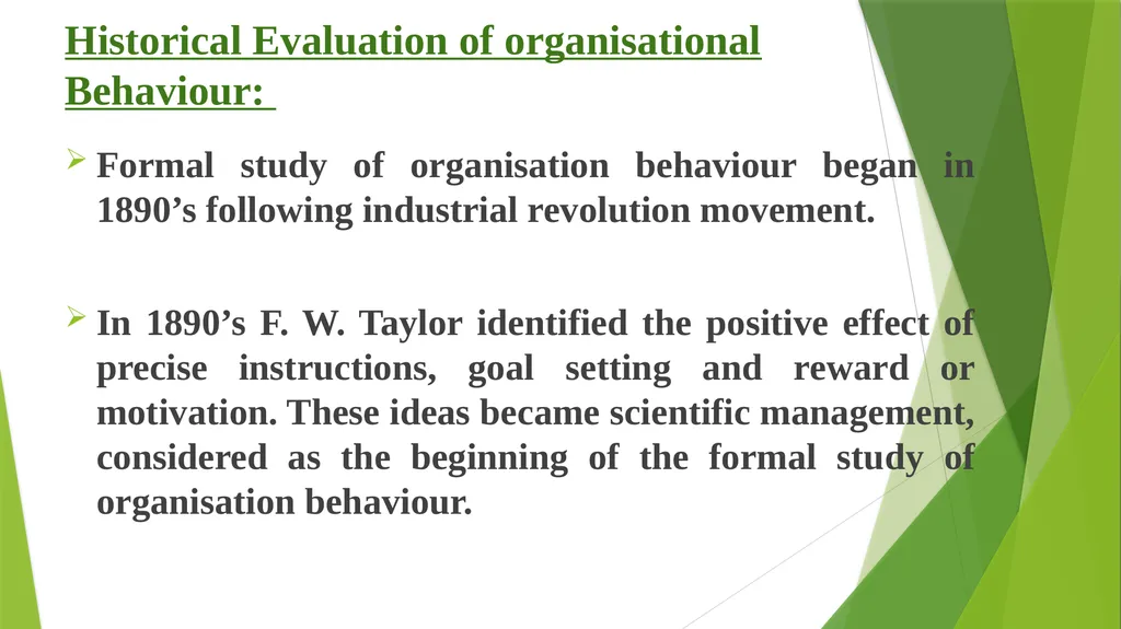 INTRODUCTION TO ORGANISATIONAL BEHAVIOUR Meaning - slide 4 of 14
