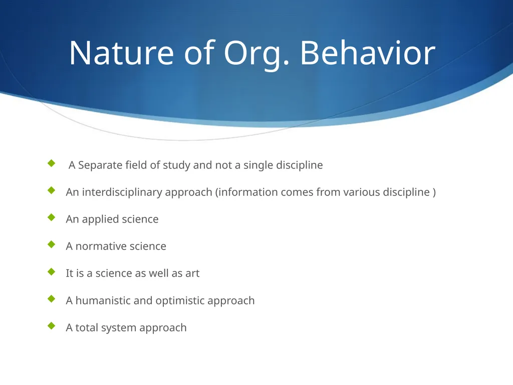 ORGANIZATIONAL BEHAVIOR UNIT – 1ST : ORGANIZATION - slide 12 of 14
