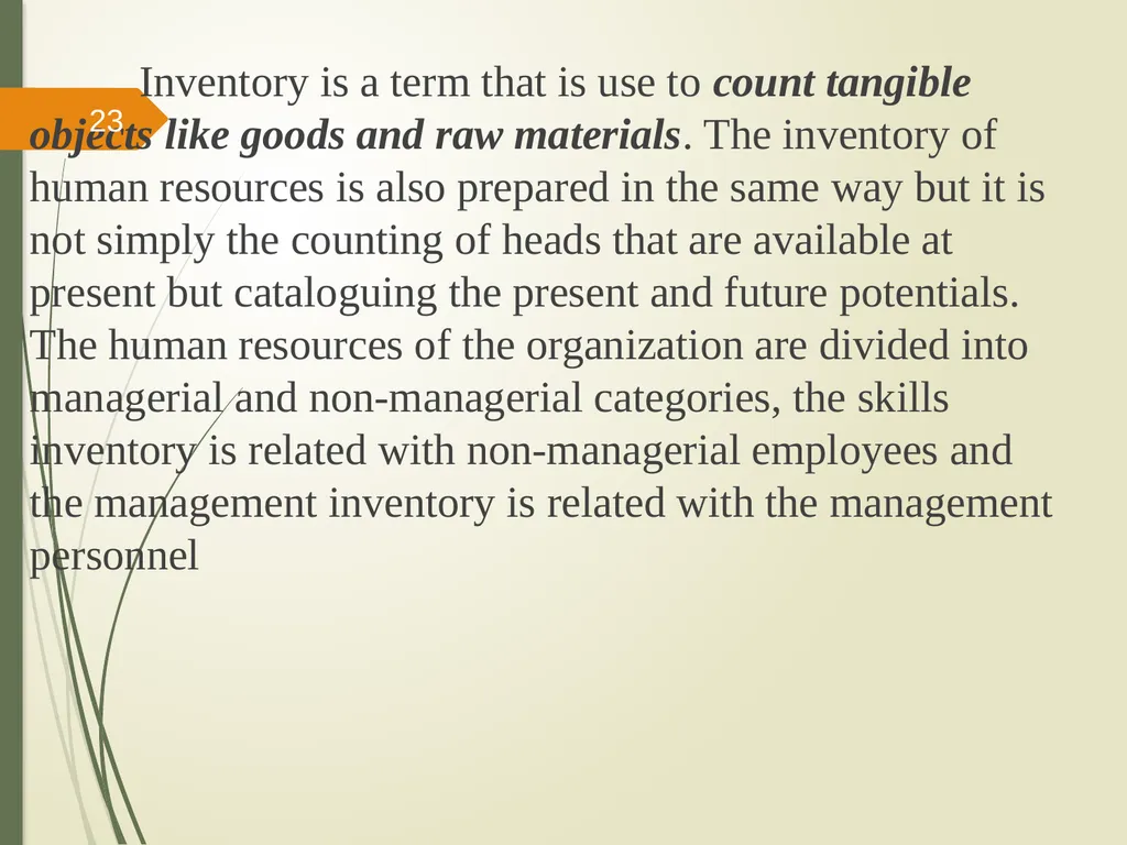 Human Resource Accounting And Inventory Prepared - slide 23 of 31