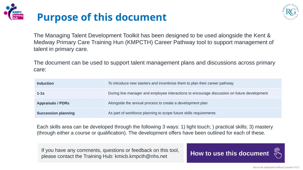 Managing Talent: Development Toolkit Not to be - slide 2 of 13