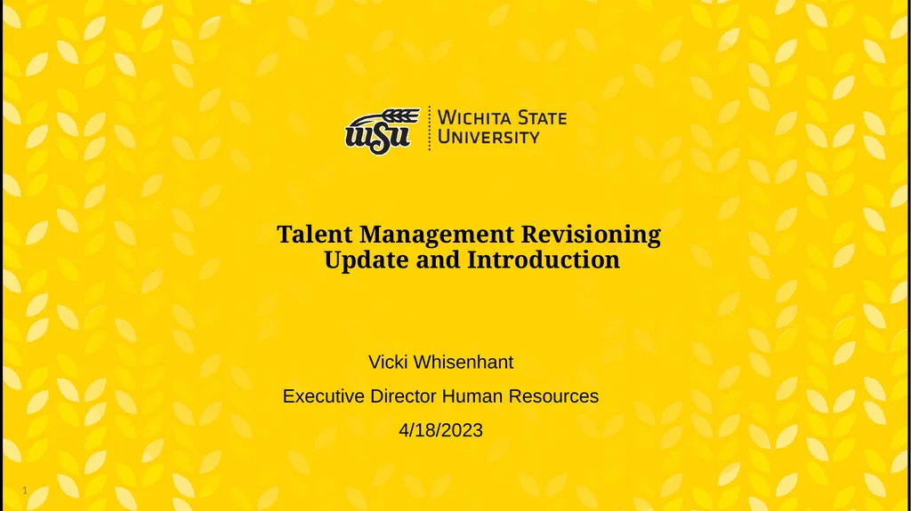Talent Management Revisioning Update and