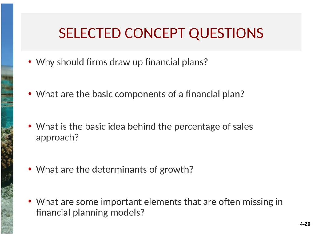 Chapter 4 Long-term financial planning and growth - slide 26 of 27