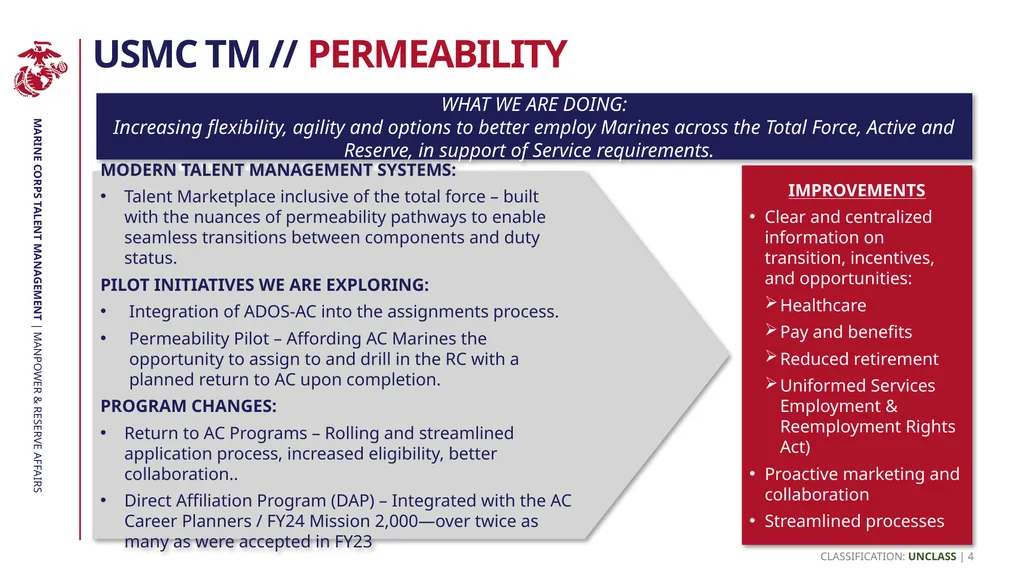 Marine Corps reserve // TALENT MANAGEMENT - slide 4 of 6