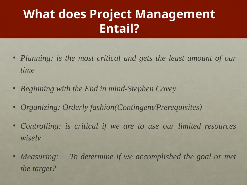 Project Management What is Project Management? - slide 5 of 37