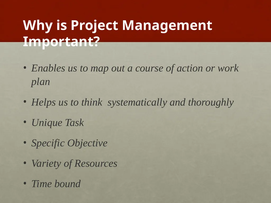 Project Management What is Project Management? - slide 10 of 37