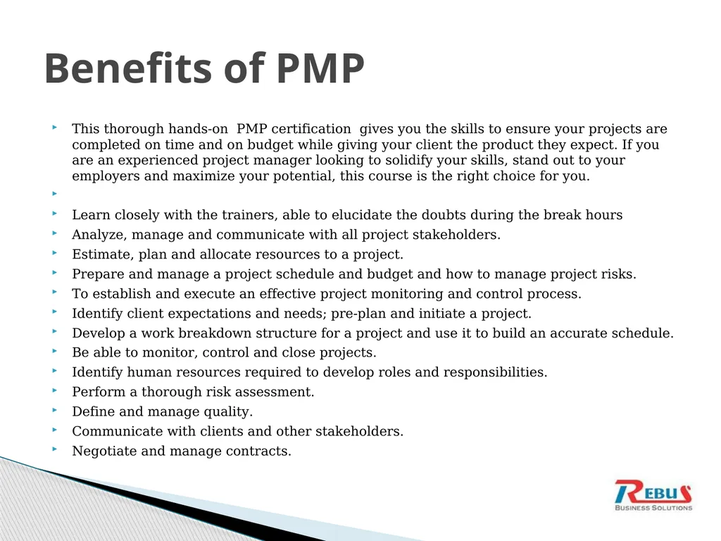 PMP Certification Introduction Copyright 2014@ - slide 11 of 15