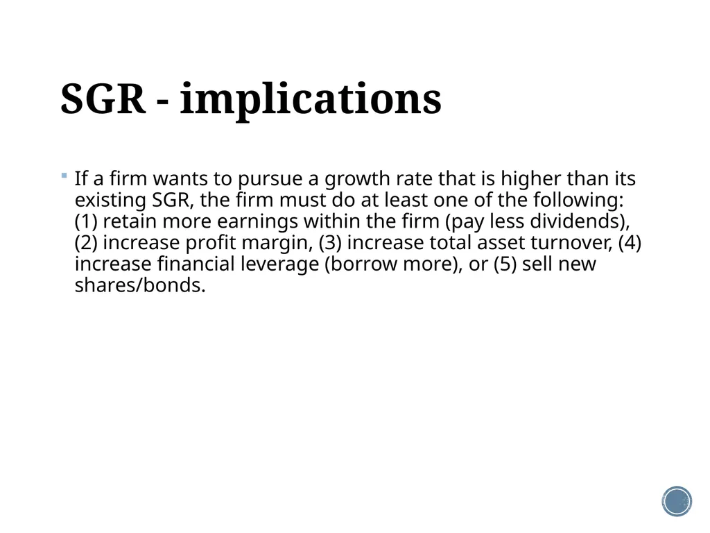 Chapter 3: Long-term financial planning Corporate - slide 22 of 23
