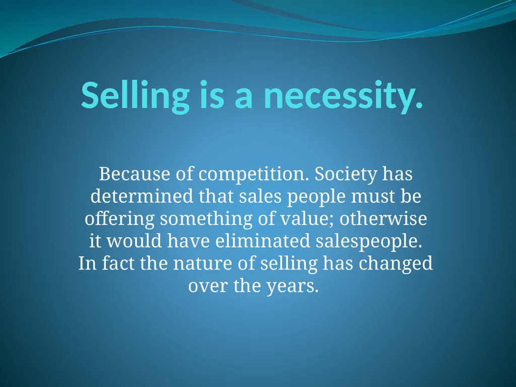 Introduction to Selling What is Selling? The AMA - slide 6 of 16