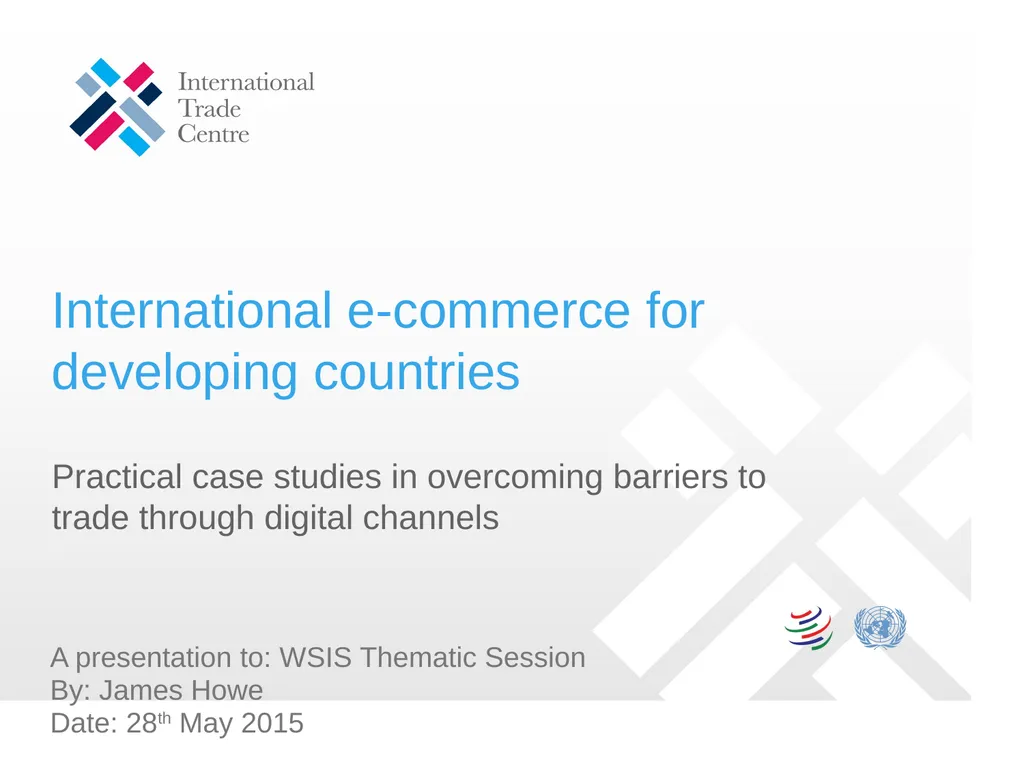International e-commerce for developing countries